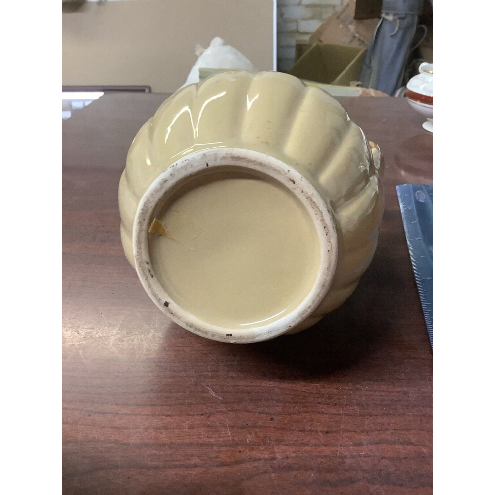 Vintage Drip Glaze Ceramic Pitcher Mid Century Retro Farmhouse Vase Brown Tan 7" - Picture 7 of 7